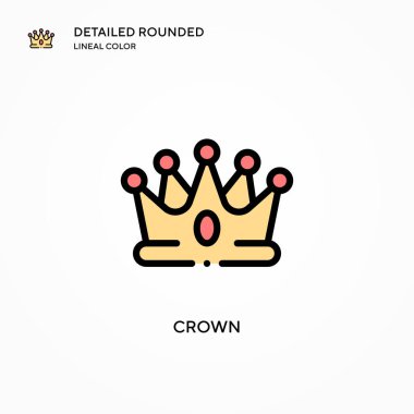 Crown vektör simgesi. Modern vektör illüstrasyon kavramları. Düzenlemesi ve kişiselleştirmesi kolay.