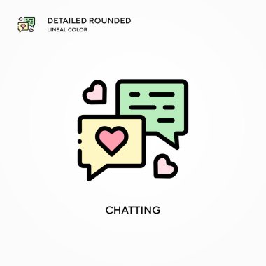 Sohbet vektörü simgesi. Modern vektör illüstrasyon kavramları. Düzenlemesi ve kişiselleştirmesi kolay.