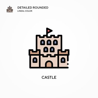 Castle vektör simgesi. Modern vektör illüstrasyon kavramları. Düzenlemesi ve kişiselleştirmesi kolay.