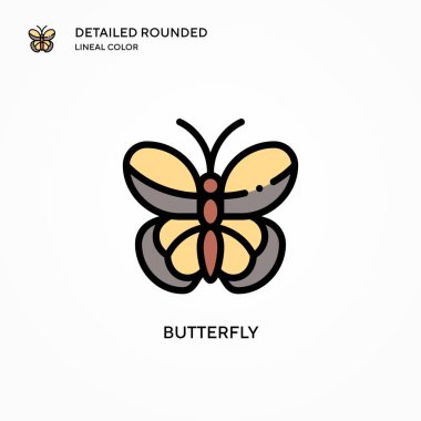 Kelebek vektör simgesi. Modern vektör illüstrasyon kavramları. Düzenlemesi ve kişiselleştirmesi kolay.