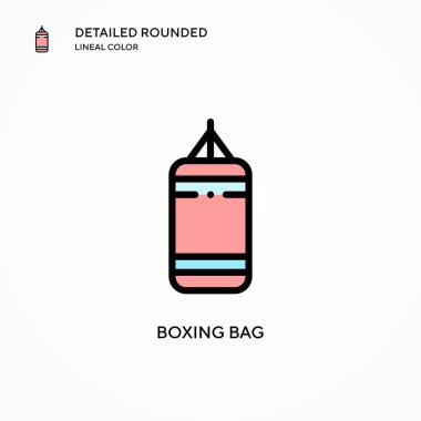 Boks torbası vektör simgesi. Modern vektör illüstrasyon kavramları. Düzenlemesi ve kişiselleştirmesi kolay.