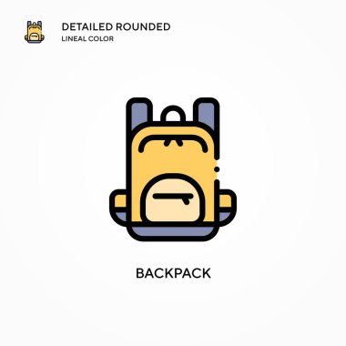 Sırt çantası vektör simgesi. Modern vektör illüstrasyon kavramları. Düzenlemesi ve kişiselleştirmesi kolay.