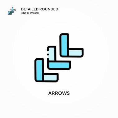 Ok vektör simgesi. Modern vektör illüstrasyon kavramları. Düzenlemesi ve kişiselleştirmesi kolay.