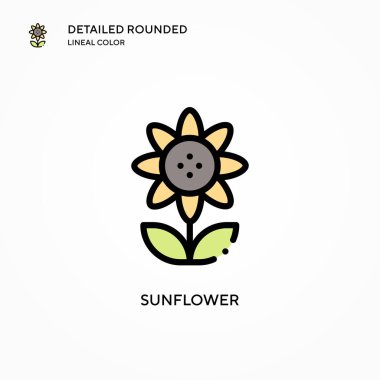 Ayçiçeği vektör simgesi. Modern vektör illüstrasyon kavramları. Düzenlemesi ve kişiselleştirmesi kolay.