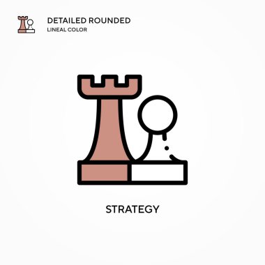 Strateji vektör simgesi. Modern vektör illüstrasyon kavramları. Düzenlemesi ve kişiselleştirmesi kolay.