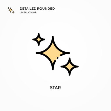 Yıldız vektör simgesi. Modern vektör illüstrasyon kavramları. Düzenlemesi ve kişiselleştirmesi kolay.