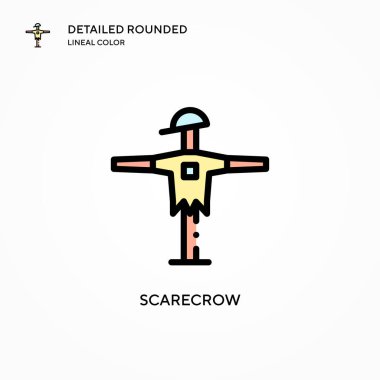 Korkuluk vektör simgesi. Modern vektör illüstrasyon kavramları. Düzenlemesi ve kişiselleştirmesi kolay.