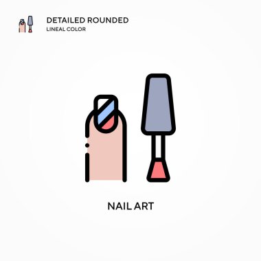 Tırnak sanatı ikonu. Modern vektör illüstrasyon kavramları. Düzenlemesi ve kişiselleştirmesi kolay.