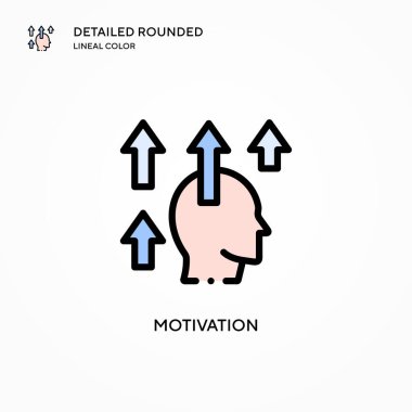 Motivasyon vektör simgesi. Modern vektör illüstrasyon kavramları. Düzenlemesi ve kişiselleştirmesi kolay.