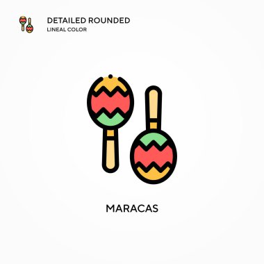 Maracas vektör simgesi. Modern vektör illüstrasyon kavramları. Düzenlemesi ve kişiselleştirmesi kolay.