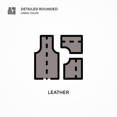 Deri vektör simgesi. Modern vektör illüstrasyon kavramları. Düzenlemesi ve kişiselleştirmesi kolay.