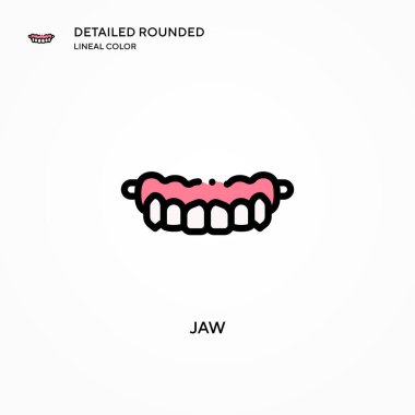 Çene vektör simgesi. Modern vektör illüstrasyon kavramları. Düzenlemesi ve kişiselleştirmesi kolay.