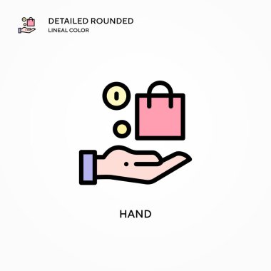 El vektör simgesi. Modern vektör illüstrasyon kavramları. Düzenlemesi ve kişiselleştirmesi kolay.