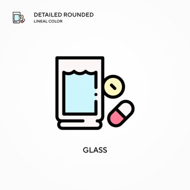 Cam vektör simgesi. Modern vektör illüstrasyon kavramları. Düzenlemesi ve kişiselleştirmesi kolay.