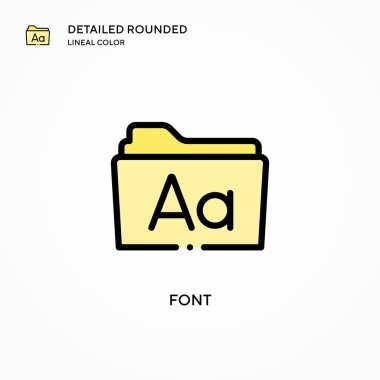 Yazı tipi vektör simgesi. Modern vektör illüstrasyon kavramları. Düzenlemesi ve kişiselleştirmesi kolay.