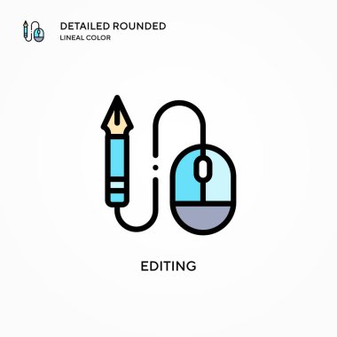 Vektör simgesi düzenleniyor. Modern vektör illüstrasyon kavramları. Düzenlemesi ve kişiselleştirmesi kolay.