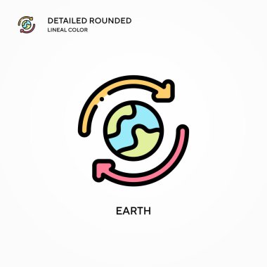 Dünya vektör simgesi. Modern vektör illüstrasyon kavramları. Düzenlemesi ve kişiselleştirmesi kolay.