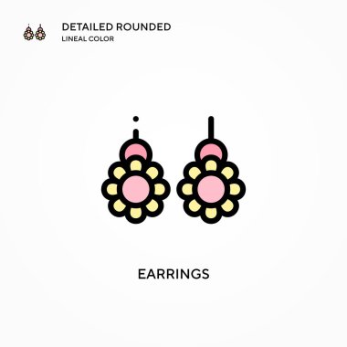 Küpe vektör ikonu. Modern vektör illüstrasyon kavramları. Düzenlemesi ve kişiselleştirmesi kolay.