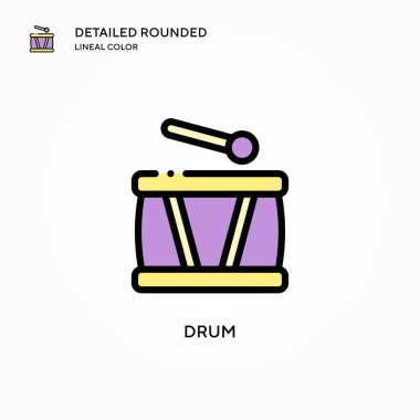 Davul vektör simgesi. Modern vektör illüstrasyon kavramları. Düzenlemesi ve kişiselleştirmesi kolay.