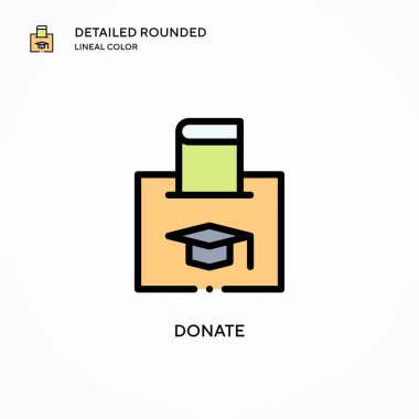 Vektör ikonunu bağışla. Modern vektör illüstrasyon kavramları. Düzenlemesi ve kişiselleştirmesi kolay.