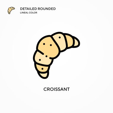 Kruvasan vektör ikonu. Modern vektör illüstrasyon kavramları. Düzenlemesi ve kişiselleştirmesi kolay.