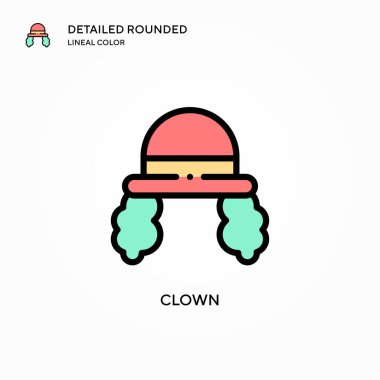 Palyaço vektör simgesi. Modern vektör illüstrasyon kavramları. Düzenlemesi ve kişiselleştirmesi kolay.