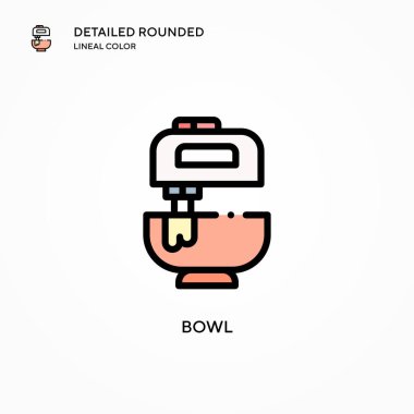 Bowl vektör simgesi. Modern vektör illüstrasyon kavramları. Düzenlemesi ve kişiselleştirmesi kolay.