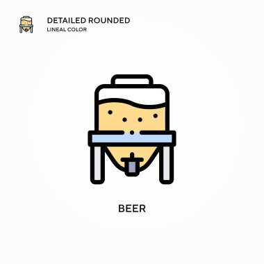 Bira vektör simgesi. Modern vektör illüstrasyon kavramları. Düzenlemesi ve kişiselleştirmesi kolay.