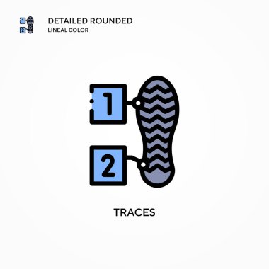 İkonun izini sürüyor. Modern vektör illüstrasyon kavramları. Düzenlemesi ve kişiselleştirmesi kolay.