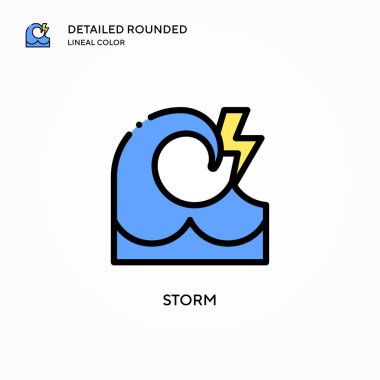 Fırtına vektör simgesi. Modern vektör illüstrasyon kavramları. Düzenlemesi ve kişiselleştirmesi kolay.