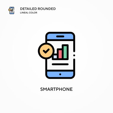 Akıllı telefon vektör simgesi. Modern vektör illüstrasyon kavramları. Düzenlemesi ve kişiselleştirmesi kolay.