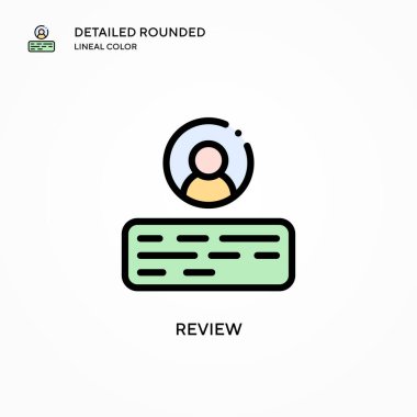 Vektör simgesini gözden geçir. Modern vektör illüstrasyon kavramları. Düzenlemesi ve kişiselleştirmesi kolay.