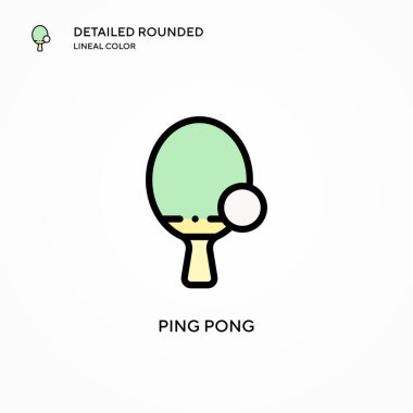 Ping pong vektör simgesi. Modern vektör illüstrasyon kavramları. Düzenlemesi ve kişiselleştirmesi kolay.