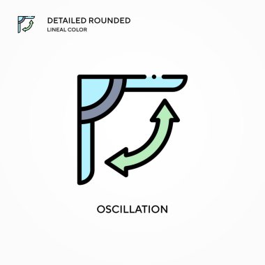 Salınım vektör simgesi. Modern vektör illüstrasyon kavramları. Düzenlemesi ve kişiselleştirmesi kolay.