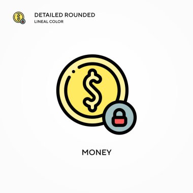 Para vektör simgesi. Modern vektör illüstrasyon kavramları. Düzenlemesi ve kişiselleştirmesi kolay.