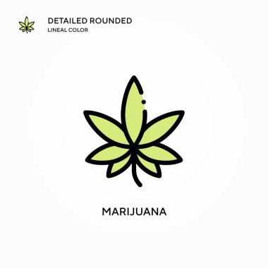 Marihuana vektör simgesi. Modern vektör illüstrasyon kavramları. Düzenlemesi ve kişiselleştirmesi kolay.