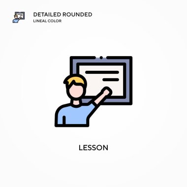 Ders vektör simgesi. Modern vektör illüstrasyon kavramları. Düzenlemesi ve kişiselleştirmesi kolay.