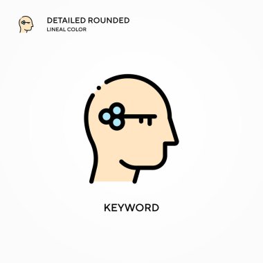 Anahtar kelime vektör simgesi. Modern vektör illüstrasyon kavramları. Düzenlemesi ve kişiselleştirmesi kolay.