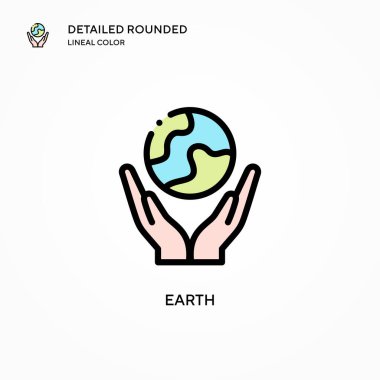 Dünya vektör simgesi. Modern vektör illüstrasyon kavramları. Düzenlemesi ve kişiselleştirmesi kolay.