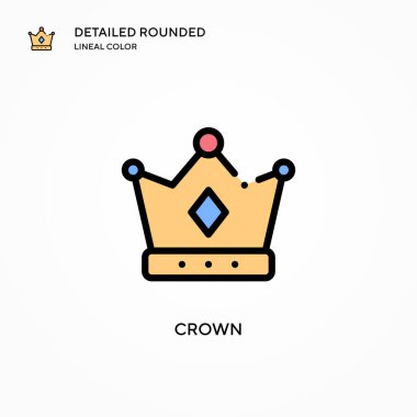 Crown vektör simgesi. Modern vektör illüstrasyon kavramları. Düzenlemesi ve kişiselleştirmesi kolay.