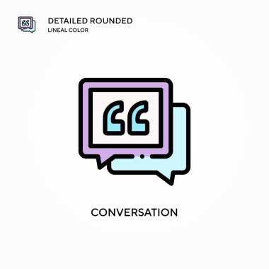 Konuşma vektör simgesi. Modern vektör illüstrasyon kavramları. Düzenlemesi ve kişiselleştirmesi kolay.