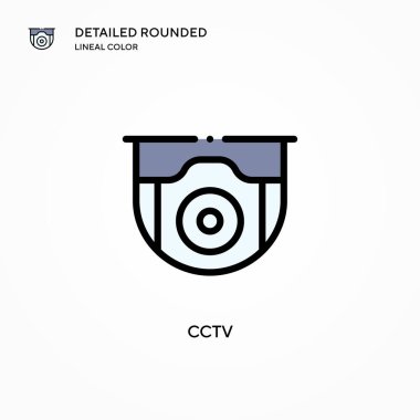 CCTV vektör simgesi. Modern vektör illüstrasyon kavramları. Düzenlemesi ve kişiselleştirmesi kolay.