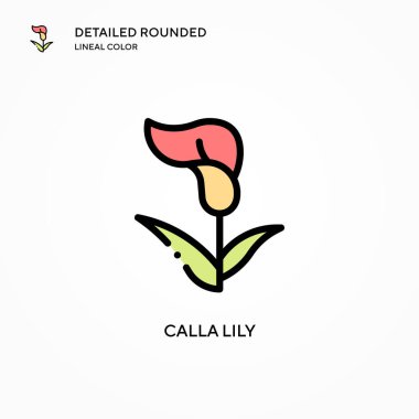 Kalla zambak vektör simgesi. Modern vektör illüstrasyon kavramları. Düzenlemesi ve kişiselleştirmesi kolay.