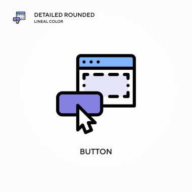 Düğme vektör simgesi. Modern vektör illüstrasyon kavramları. Düzenlemesi ve kişiselleştirmesi kolay.