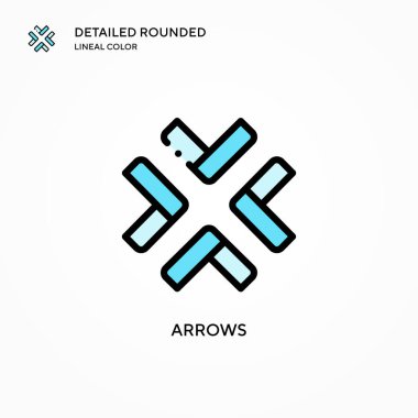 Ok vektör simgesi. Modern vektör illüstrasyon kavramları. Düzenlemesi ve kişiselleştirmesi kolay.