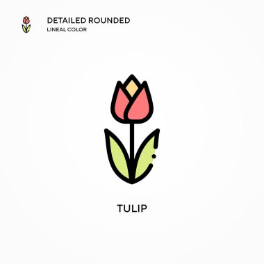 Lale vektör simgesi. Modern vektör illüstrasyon kavramları. Düzenlemesi ve kişiselleştirmesi kolay.