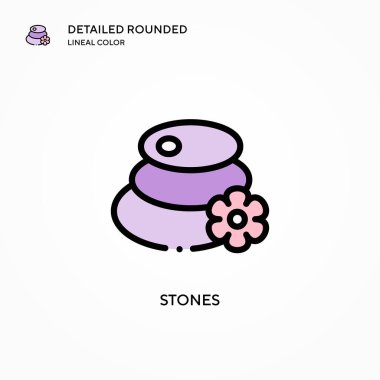 Taşın vektör simgesi. Modern vektör illüstrasyon kavramları. Düzenlemesi ve kişiselleştirmesi kolay.
