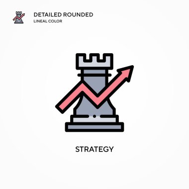 Strateji vektör simgesi. Modern vektör illüstrasyon kavramları. Düzenlemesi ve kişiselleştirmesi kolay.