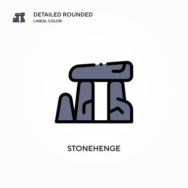 Stonehenge vektör simgesi. Modern vektör illüstrasyon kavramları. Düzenlemesi ve kişiselleştirmesi kolay.