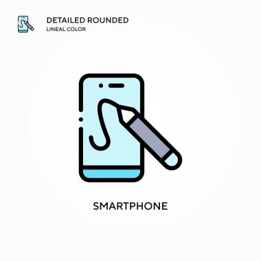 Akıllı telefon vektör simgesi. Modern vektör illüstrasyon kavramları. Düzenlemesi ve kişiselleştirmesi kolay.